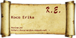 Kocs Erika névjegykártya
